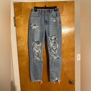 American Eagle Outfitters Ripped Curvy Mom Jeans